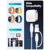 Charger Cable For Apple Watch, Portable Usb C Fast Charging Dock, Premium Braided Detachable Travel Charger Cord For Iwatch Series Ultra/10/9/8/7/6/Se/Se2/5/4/3/2 & For Iphone 15/16 Series