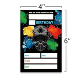 Paintball Birthday Party Invitations, Paintball Invitations, Paintball Theme Birthday.?065?