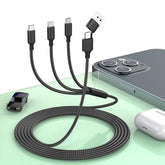 Multi 5 In 1 Usb A/Type-C To Usb C+Lightning/Micro Usb Charging Cable For Iphone,6Ft Universal Nylon Braided Sync Data Charger Cord For Apple Iphone 14 13 12 11 Plus Pro Max,Ipad,Samsung,Pixel,Android