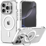 iPhone 16 Pro Clear Case with MagSafe Compatibility, Military Grade Shockproof, Heavy Duty Protective, Adjustable Kickstand, Matte Semi Clear Phone Cover for iPhone 16 Pro