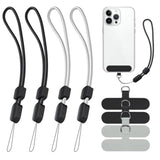 4-Pack Adjustable Phone Lanyard Wrist Straps for iPhone and Android Black Grey