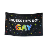 Funny Party Banner 60" X 33" – Hilarious Decoration For Adults, Gag Gift Décor For Him Or Her – Sarcastic, Bold & Reusable Sign -Guess He'S Not Gay