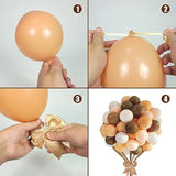 82 Pcs Party Balloons Kit Latex 10 Inch Brown Khaki Cream Balloons Wit