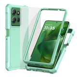 Case For G 2025, Motorola Moto G 5G 2025 Phone Case With Screen Protector, Dual Layer Protection, Shockproof Corners Tpu Bumper, Rugged Silicone Cell Phone Cover-Mint Green