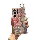 For Samsung Galaxy S25 Ultra Case 6.9" With Wrist Strap Imd Cute Cartoon Flower Pattern Design Silicone Shockproof Protective Phone Cases For Girls & Women - Colour Oil Painting Flowers