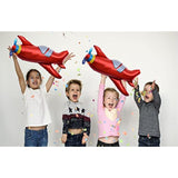 4 Pcs Large Red Airplane Helicopter Plane Foil Balloon Aviator Adventure Themed Birthday Party Decorations(37X31Inch)