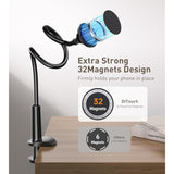 Magnetic Gooseneck Phone Holder Mount For 16/15/14/13/12 - Magnetic Stand Tabletop Clamp 360°Rotation Adjustable For Office/Home Compatible With 16 15 14 13 12 Mini Plus Pro Max
