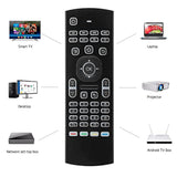 Mx3 Voice Air Mouse Mini Keyboard Backlight Wireless Remote, 2.4G Multifunctional Fly Mouse With Infrared Learning For Android Smart Tv Box, 3-Gyro And 3-Gsensor, Projector Htpc Mini Pc