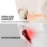 Open Ear Headphones, True Wireless Bluetooth Earphones Air Conduction Sweatproof Sport Earbuds Headsets with Earhooks for 60Hrs Playback with Dual