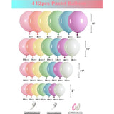 412PCS Pastel Balloon Garland Kit - Assorted Macaron Colors for Any Celebration