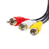 10Ft Rca Audio/Video Composite Cable Dvd/Vcr/Sat Yellow/White/Red Connectors 3 Male To 3 Male