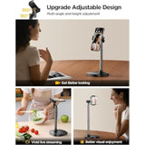 Phone Stand For Desk, Angle Height Adjustable Phone Holder For Desk, Aluminum Alloy Universal Stand Holder, Retractable Cell Phone Stand Recording Office For 16 15 Pro Max Plus