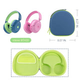 Portable Headphone Case For Iclever Bth 20, Travel Carrying Pink Hard Eva Over Ear Headphone Case With Mesh Pocket Storage Cable
