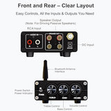 Bluetooth 5.0 Stereo Audio Amplifier Receiver 2 Channel Class D TPA3116 Mini Hi-Fi Integrated Amp for Home Passive Speakers 100W x 2 (BT200A)