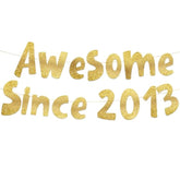 Awesome Since 2013 Gold Glitter Banner - 12Th Birthday And Anniversary Party Decorations