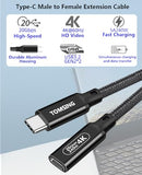 USB C Extension Cable 100W 20Gbps Extra Long?USB 3.2 Type C Male to Female Extension Charging & Sync for Smartphone,Tablets,Laptops? PlayStation,