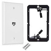 Cat.6 Rj45 Ethernet Wall Plate, 1-Pack Rj45 Female To Female Keystone Jack Wal