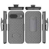 Google Pixel 9 Case Holster, Belt Clip, Kickstand, Full Body Armor, Black, 2024