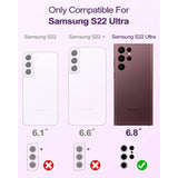 For Samsung Galaxy S22 Ultra 5G Case, Cover 3 In 1 Full Body Heavy Duty Protection Hybrid Shockproof Tpu Bumper Three Layer Protective Case For Samsung Galaxy S22 Ultra 6.8 Inch, Purple