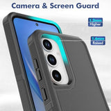 Samsung Galaxy A35 5G Dual Layer Protective Heavy Duty Cell Phone Case with Screen Protector - Military Grade Bumper Tough - Black