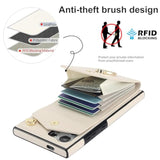 Phone Case For Samsung Galaxy S25 Ultra 5G Wallet Cover With Tempered Glass Screen Protector And Rfid Blocking Ring Stand Credit Card Holder Cell S25Ultra 25S S 25 25Ultra Women Men Off White