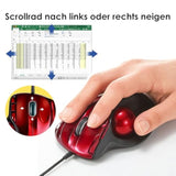 Wired Ergonomic Trackball Mouse, Programmable Roller Ball Mice, Tilt Scroll, 400/800/1200/1600 Dpi, Computer Trackball & Finger Rest, Compatible With Mac, Windows, Laptop, Chrome Os, Red