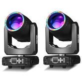 300W Moving Head Dj Lights, 48-Facet Prism Stage Lighting With 15 Gobos & 15 Colors, Dmx512 Sound Activated Led Beam Spot For Wedding, Bar, Party, Ktv, Stage Show (1 Pack = 2Pcs)