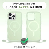 Magnetic for iPhone 13 Pro Case, Compatible with MagSafe Cute Wave Non-Slip Translucent Matte Easier Grip Shockproof Phone Case for iPhone 13 Pro,