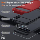 Case For Google Pixel 9/9 Pro, Full Body Heavy Duty Rugged Shockproof Protective Phone Cover With Lanyard Strap, Tempered Glass Screen Protector And Camera Lens Cover, Red