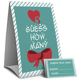 Valentine Games Sign-Guss How Many Game, Valentine'S Decorations, Valentine Party Games, 1 Sign And 50 Cards?94E?