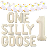 One Silly Goose 1St Birthday Balloons Banner Party Decorations Silly Goose Banner Balloons For Girls Boys Baby Shower Goose Theme Garland First Birthday Decor Party Supplies