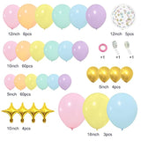146Pcs Easter Pastel Rainbow Balloon Arch Garland Kit Macaron Unicorn Spring Globos Para Decoracion With Star Foil Balloon For Baby Shower Birthday Anniversary Mermaid Party Graduation