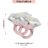 Partyforeve 2 Rose Gold Glitter Ring Bachelorette Balloons 40In Bottle Glass Bridal