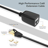 Cat8 Ethernet Extension Cable, CableCreation RJ45 Shielded Male to Female Exte
