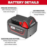 5.0Ah 18V Extended Battery Replacement for Milwaukee M18 Cordless Tools 2-Pack