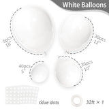 105 White Balloons (5–18in) for Garland, Wedding, Birthday, Baby Shower & Party Décor