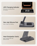 Fitbit Charger Stand for Fitbit Versa 4/3/Sense 2/1/Ace LTE, 3 in 1 Wireless Charging Station for iPhone Air/17/16/15/14, for S25/S24/S23,
