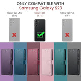 Wallet Case For Samsung Galaxy S23, Rfid Blocking Credit Card Holder, Pu Leather Folio Flip Kickstand Protective Shockproof Cover For Samsung S23 (Purple)