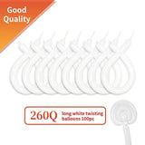 260 Balloons White Twisting Animal Balloon Thickening Latex Modeling Long Magic Balloon For Animal Model Skinny Clown Christmas Birthday Wedding Party Garland Decorations 100Pcs