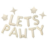 Lets Pa Balloons Banner 16 Inch,Beige Dog Birthday Decorations With 4Pcs 10 Inch Star Balloons,Paw Foil Letter Balloon For Dogs Paw Pet Puppy Theme Party Supplies