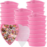 12 Pcs Plastic Food Storage With Lids 16.9 Oz Heart Shaped Containers Heart Shaped Seasoning Containers Reusable Dessert Box For Mother Valentine Wedding Birthday Fruit