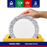 10 Inch 140 Pack Disposable Paper Plates,Soak Proof, Cut Proof, Heavy Duty Printed Paper Plates For Everyday Use