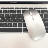 Bluetooth Wireless Mouse For Laptop Mac Macbook Macbook Air Macbook Pro Pc Desktop Computer Windows Chromebook Notebook (Silver)