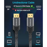 Displayport To Hdmi 4K 60Hz Cable 6Ft - (Uni-Directional, Dp To Hdmi Cord, Hdr