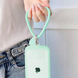 Silicone Heart Loop Phone Lanyard with Universal Case Anchor and Keychain Beige