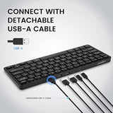 Perixx PERIBOARD-416 Wired Mini USB Keyboard with 4 Hubs - X Type Scissor Keys