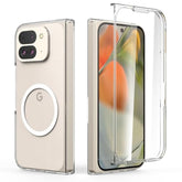 Case For Google Pixel 9 Pro Fold, Compatible With Magsafe, Built-In Cover Screen Protector, Clear Thin Hard Phone Case With Magnets For Pixel 9 Pro Fold - Transparent