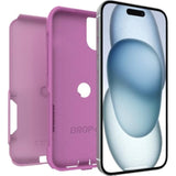 OtterBox iPhone 15 Plus and iPhone 14 Plus Commuter Series Case - Run Wildflower (Pink), Slim & Tough, Pocket-Friendly, with Port Protection