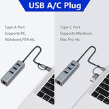 Usb C To Ethernet Adapter 3 Port Usb 3.0 Expander Hub To Rj45 Lan With Gigabit