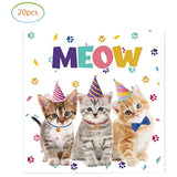 Cat Party Supplies Kitten Paper Tableware Set - Cat Themed Birthday Party Plates And Napkins